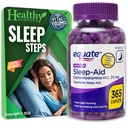 Equate Sleep-Aid Diphenhydramine HCI 25 mg 365 Caplets and Vital Volumes Sleep Steps Tips Card