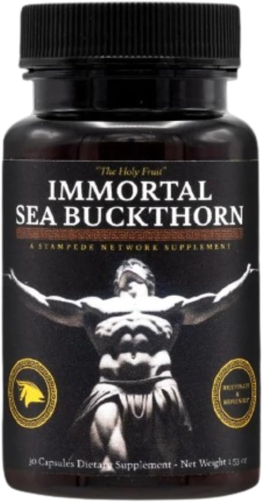 Immortal Sea Buckthorn Capsules – Ancient Power, Modern Vitality for Men and Women with Omega 3, 6, 7, 9, and Antioxidants for Radiant Skin, Energy & Immune Support.