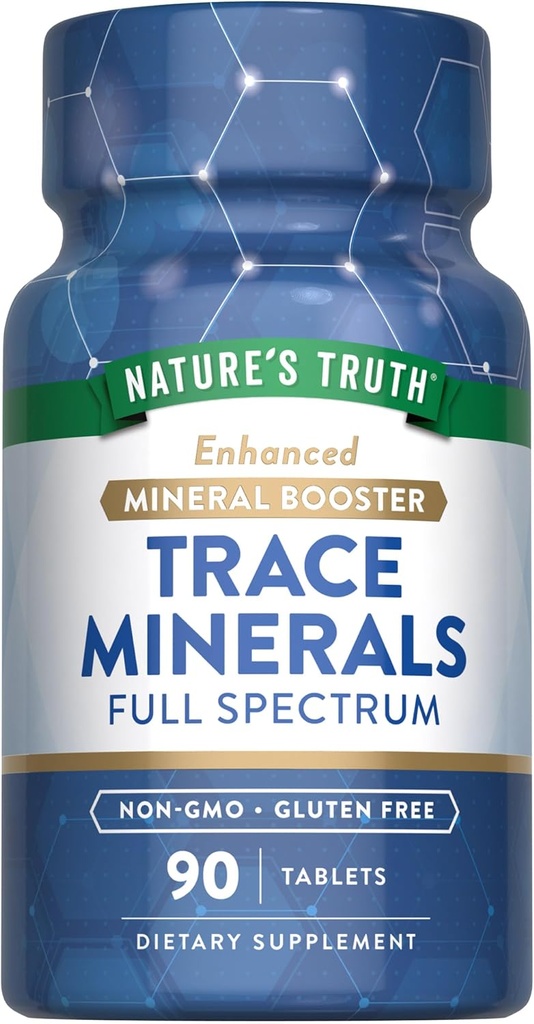 Nature's Truth Trace Minerals Supplement with Iodine | 90 Tablets | Enhanced Mineral Booster | Non-GMO & Gluten Free Supplement
