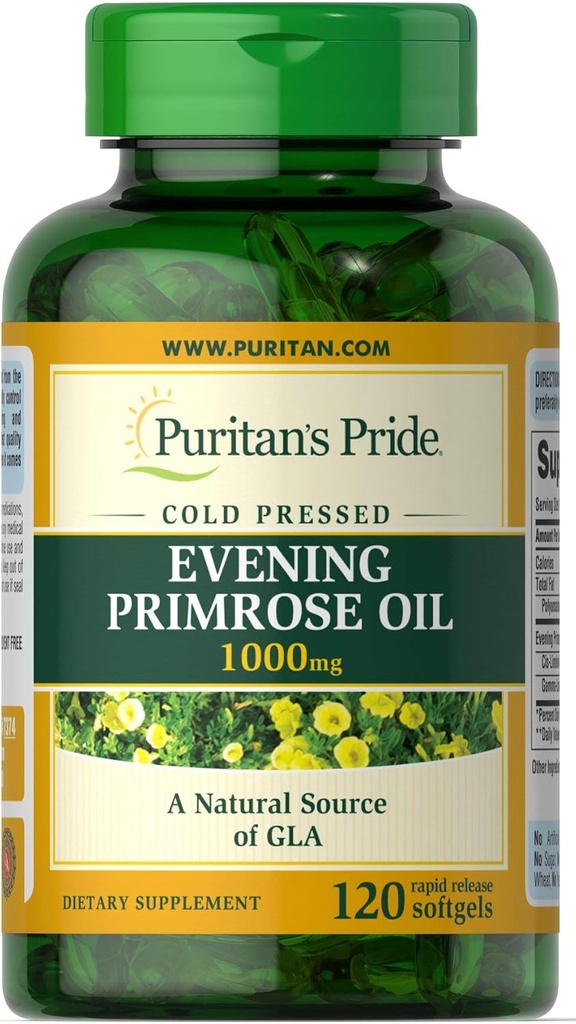 Puritans Pride Evening Primrose Oil 1000 Mg With Gla, 120 Count