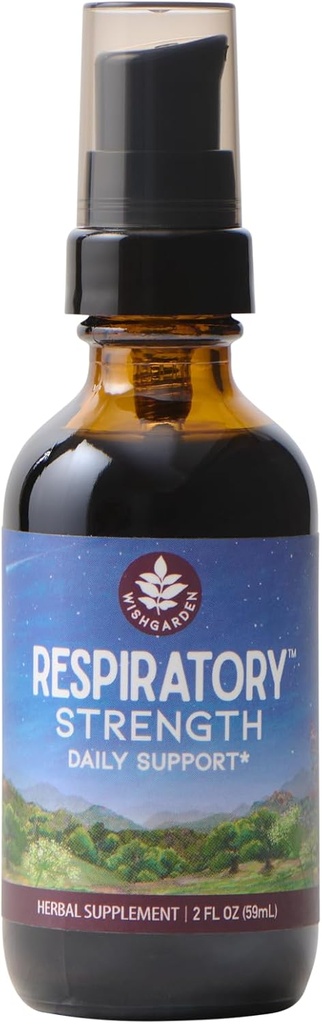 WishGarden Herbs Respiratory Strength Daily Support - Plant-Based Herbal Lung Support Supplement with Organic Mullein & Elecampane, Supports Long-Term Lung Resilience and Better Lung Efficiency, 2oz