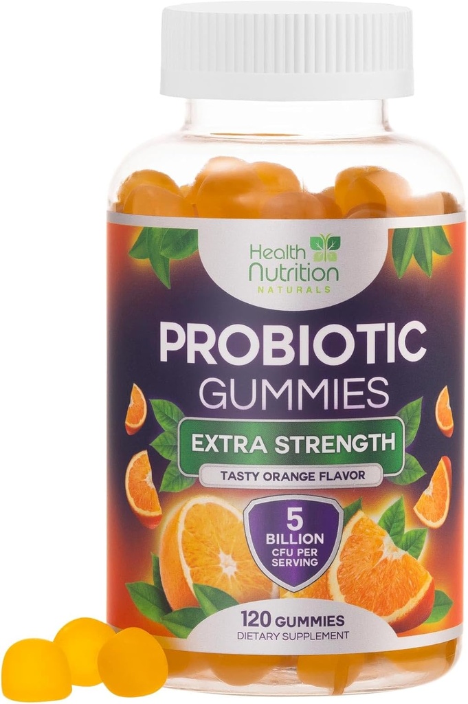 Probiotic Gummies 5 Billion CFU - Diverse Probiotic Strains for Digestive Health & Gut Support Gummy for Women, Men, & Kids, Daily Probiotics Supplement for Immune Support, Non-GMO, Vegan, 120 Gummies