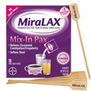 MiraLAX Gentle Constipation Relief Laxative Powder, Stool Softener with PEG 3350, No Harsh Side Effects, Single Dose Mix-In Pax with Mixing Stirrers, Travel Pack, 10 Dose