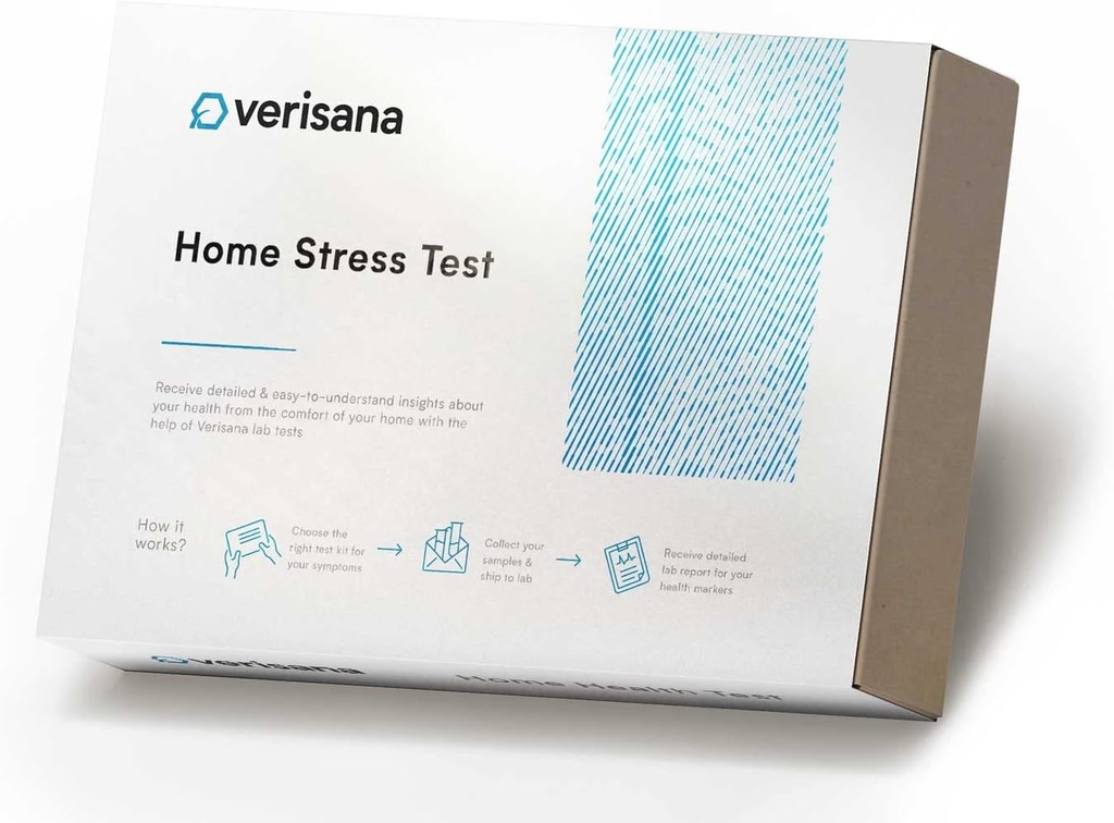 Home Stress Test – Saliva Test Kit for Daily Cortisol Levels – 4 Cortisol Levels Throughout The Day– CLIA Certified Lab – Verisana