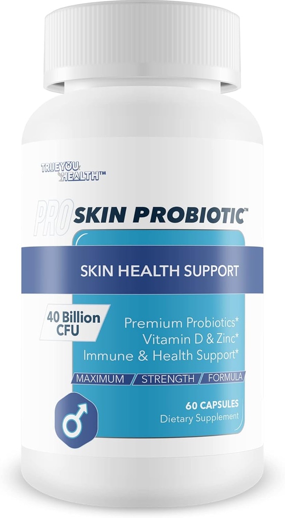 Pro Skin Probiotic - Skin Health Supporting Probiotic with Immune Support - Promote Healthy Skin Microbiome from Inside Out - Health Starts in the Gut - Support Reduced Breakouts, Redness, & Puffiness