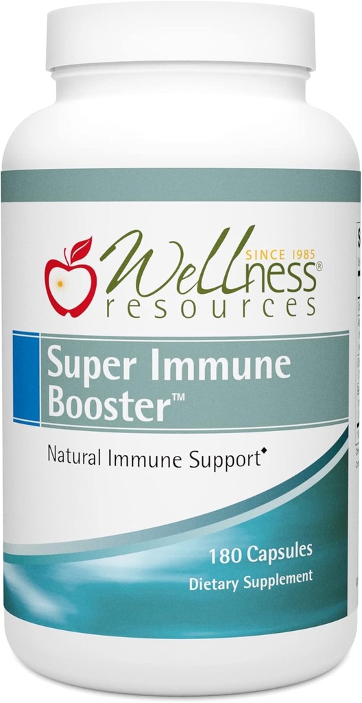 Wellness Resources Super Immune Booster - Colostrum, Beta Glucan, Olive Leaf, Arabinogalactan (180 Capsules)
