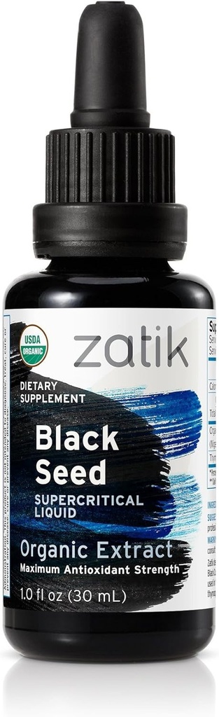 Zatik Naturals - Organic Black Seed Full Spectrum Supercritical Liquid Extract, Maximum Antioxydant Strenght, 1 Fl Oz