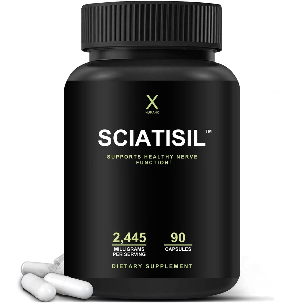 HUMANX Sciatica Focused Formula - Nerve Support Supplement with Stabilized R-Lipoic Acid for Extra Strength - Vitamins Promoting Healthy Back, Hips, Leg, Feet - Neuropathy Supplements - Sciatisil