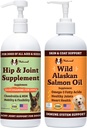 Natural Dog Company 32 oz. Bundle with Wild Alaskan Salmon Oil and Liquid Glucosamine for Dogs, Fish Oil Supplement, Joint and Hip Support