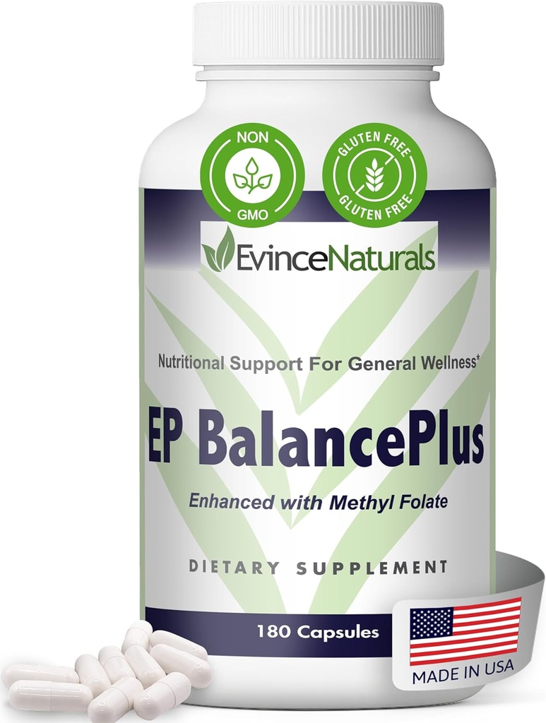 EP BalancePlus Multivitamin for Adults - Multivitamin for Men & Women with Vitamins and Minerals - Methyl Folate & Amino Acids for Nutritional Support - General Wellness Supplement, 180 Capsules