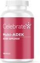 Celebrate Vitamins Multi ADEK, Iron Free – Daily Bariatric Multivitamin, High Level of Vitamins A, D, E, K & B12 for Duodenal Switch Surgery Patients (180 Capsules)