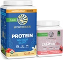 Sunwarrior WarriorBlend Vanilla Protein Powder 32 Servings & Creatine for Women Berry Lemonade 50 Servings