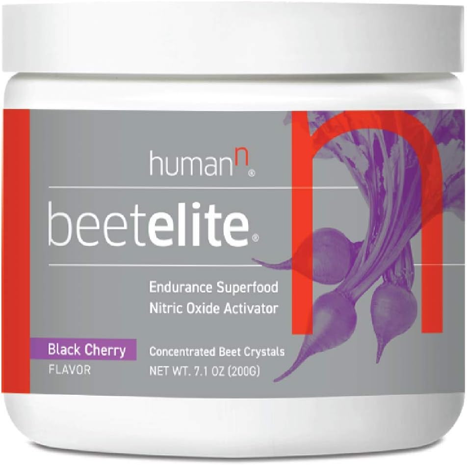 Humann BeetElite Pre Workout Powder for Men & Women - Ultra High Purity Beet Root Powder for Energy & Stamina - Caffeine Free, Creatine Free, Vegan Nitric Oxide Supplement - Black Cherry, 7.1 oz