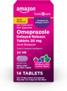   Basic Care Omeprazole Delayed Release Tablets 20 mg, Acid Reducer, Wildberry Mint Coated Tablet, 14 Count