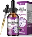 Magnesium Glycinate Liquid Drops with Taurate Citrate - Mangesium Supplement for Sleep, Stress Relief, Bone, Muscle - 2 Fl Oz, Vegan, Grape Flavor