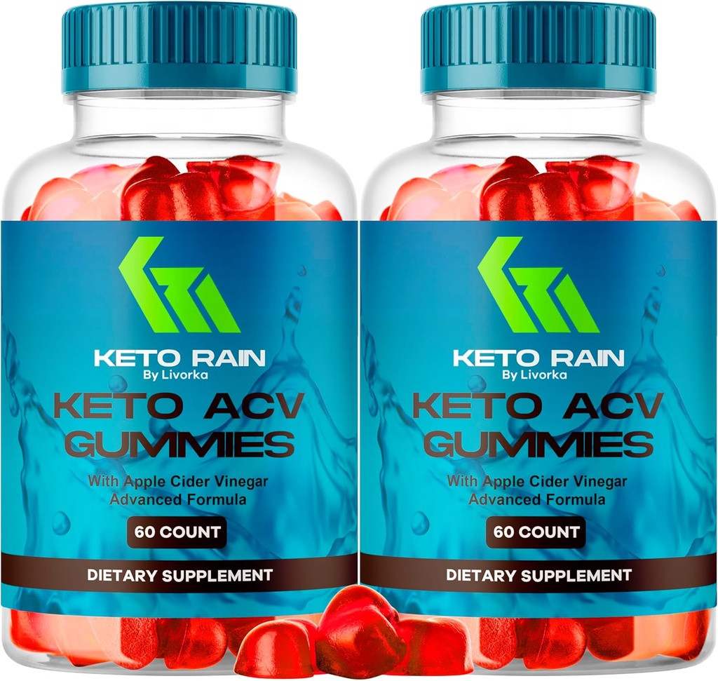 (2 Pack) Keto Rain Gummies - Keto Rain Advanced ACV Gummys, Keto Rain ACV Gummy 1050MG - All Natural Keto Rain Apple Cider Vinegar, KetoRain ACV Gummys, 120 Gummies for 2 Months
