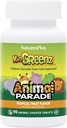 NaturesPlus Animal Parade KidGreenz, Tropical Fruit Flavor - 90 Animal-Shaped, Chewable Tablets - Pack of 2 - with Broccoli & Spinach - Vegetarian, Gluten Free - 180 Total Servings