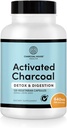 Charcoal House Activated Charcoal Capsules for Adults | Natural, Vegan, Non-GMO & Gluten Free | USP Charcoal Pills for Stomach Cleanse, Healthy Digestion, Gas & Nausea | USP Medical Grade | 125 ct.
