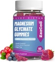 Magnesium Glycinate Gummies 400mg with L-Threonine 200mg - Sugar-Free Magnesium Potassium Supplement with Vitamin D, B6, CoQ10 for Muscle - 60 Mixed Berry Flavored Gummies