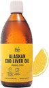 On Target Living Alaskan Cod Liver Oil Liquid | Organic Lemon Flavor 16.67 oz | Line Caught in The USA | Naturally Occurring Vitamin D | Rich in Omega 3 DHA/EPA | Non-GMO Project Certified