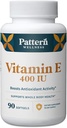Pattern Wellness Vitamin E 400 IU Supplement - Boosts Antioxidant Activity - Supports Whole Body Health - Fights Against Cellular Damage - 3rd Party Lab Tested - 90 Soft Gels