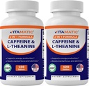 Vitamatic Caffeine Pills with L-Theanine – 300 mg Per Tablet – 120 Vegetarian Tablets (Pack of 2, Total 240 Tablets)