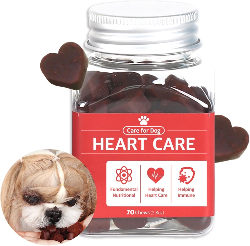 Dr.by HeartUp Heart Care Supplements for Dogs and Puppy – Soft Chews for Dogs with Colostrum, L-Carnitine and Coenzyme Q-10-2.82 oz (80g), 70 Cheese Flavored Soft Chews