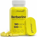 Berberine 500mg HCL Extract – from Berberis Aristata Vulgaris, 180 Vegetarian Capsules, Digestive Supplement for Overall Well-Being, 6-Month Supply, Non-GMO,1000mg per Serving, GMP Certified, USA Made