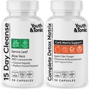 Youth & Tonic 15 Day Cleanse & Carb Matrix Support for Bloating, Gut & Metabolism Health, Break The Plateau, Feel Lighter & Energized, Colon Cleanser & Detox with ACV, Glucomannan, Chromium, 60 Pills