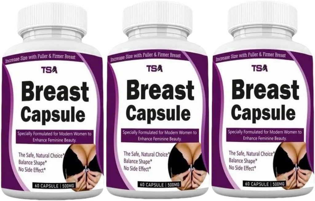 Generic Breast Growth Breast Enhancer | Breast Enlargement Pills for Women | Enjoy Larger, Fuller, Firmer Breasts | Fuller & Perkier Looking Breasts | 60 counts each | pack of 3