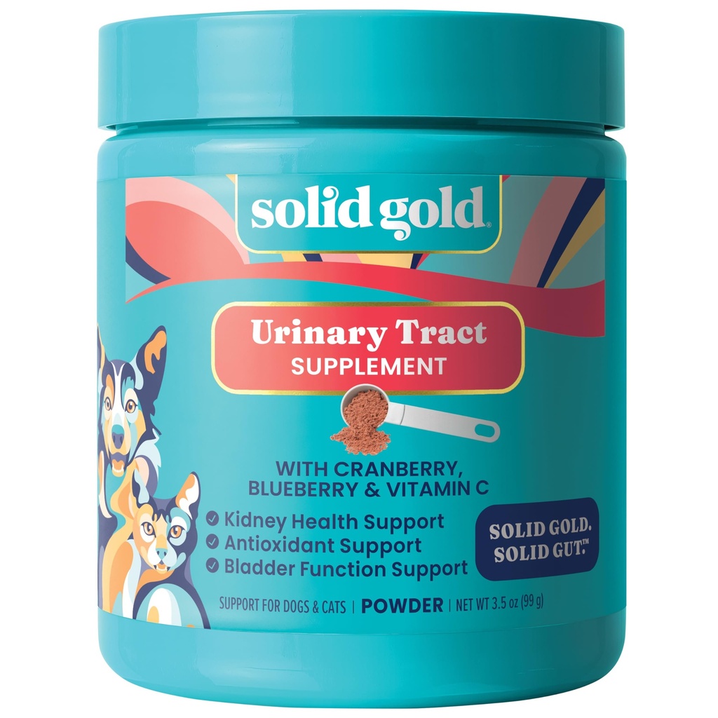 Solid Gold Cranberry Supplement for Dogs for Urinary Tract Health - UTI + Bladder + Kidney Support for Dogs of All Life Stages w/Antioxidants (3.5 Ounce Powder, Cranberry Flavor)