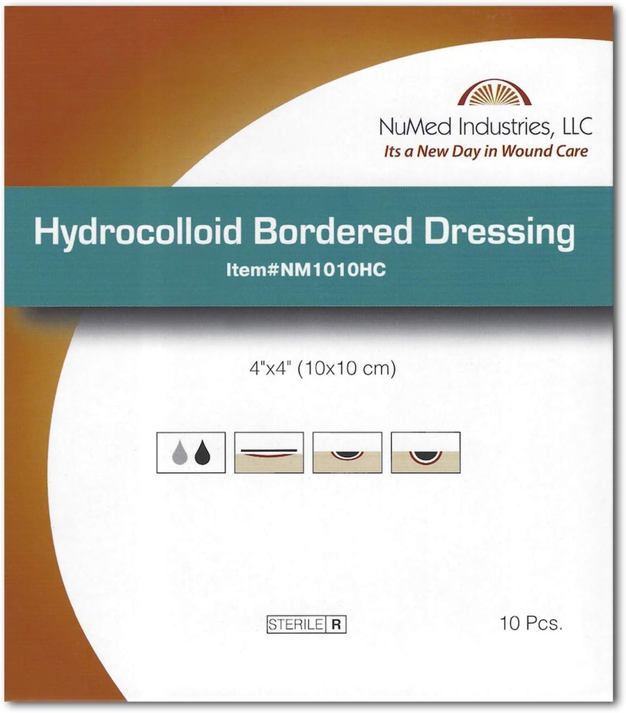 Hydrocolloid Bordered Dressing 4x4 10/Box