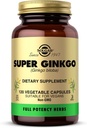 Solgar Super Ginkgo, 120 Vegetable Capsules - Full Potency (FP) - Antioxidant & Nervous System Support - Brain Health - Non-GMO, Vegan, Gluten Free, Dairy Free, Kosher - 120 Servings