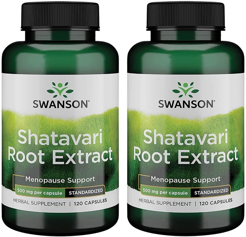Swanson Shatavari Ayurvedic Female Rejuvenator 500 Milligrams 120 Capsules (2 Pack)