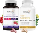 4 in 1 Women Menopause Supplement & Mixed Berry Cherry Antioxidants Supplement Bundle - Soy Isoflavones, Cranberry and More