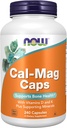 NOW Supplements, Cal-Mag Caps with Vitamin D and Supporting Minerals, Supports Bone Health*, 240 Veg Capsules