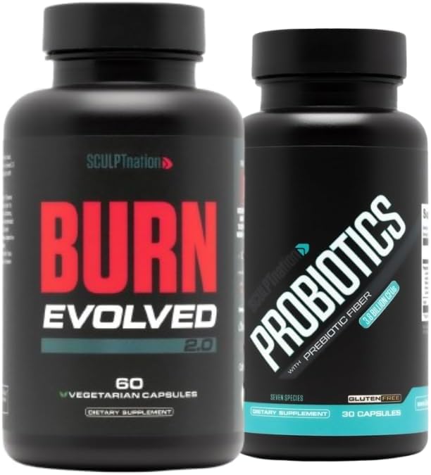 Sculpt Nation by V Shred Burn Evolved 2.0 and Premium Probiotics Bundle