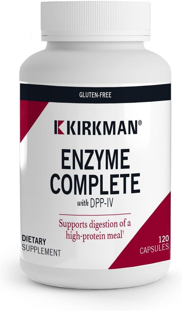 Kirkman - Enzyme Complete/DPP-IV - 120 Capsules - Potent Digestive Aid - Broad Spectrum Digestive Enzyme - Hypoallergenic