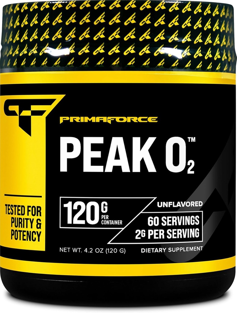 PrimaForce Peak O2 Workout Supplement, 120 Grams - Proprietary Blend, Non-GMO, Vegan and Gluten Free