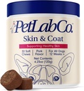 PetLab Co. Skin & Coat Chew - Optimize Scalp and Fur Condition with a Tasty Dog Chew, Packed with Beneficial Fatty Acids, Vitamins and Apple Cider Vinegar - Packaging May Vary