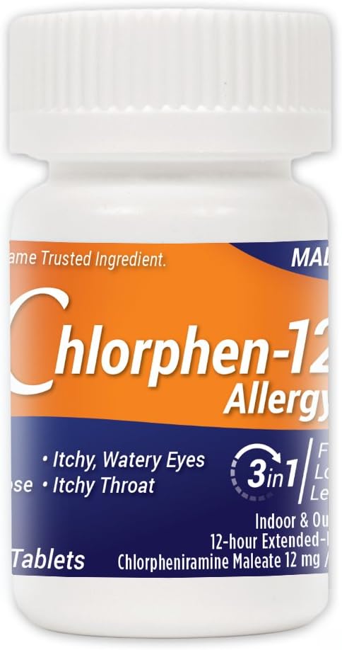 Chlorpheniramine Maleate Extended Release, 12 Mg , 60 Tablets