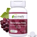 EZ Melts Dissolvable Resveratrol Supplement 150 mg, Sugar-Free, 1-Month Supply - 1 Pack