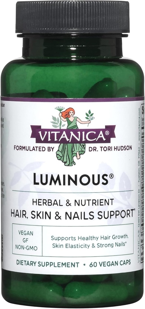 Vitanica, Luminous, Hair, Skin and Nail Support, Vegan, 60 Capsules