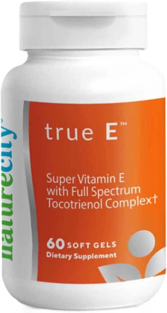 NatureCity True-E Full Spectrum Tocotrienols Vitamin E & Natural Alpha Tocopherol Supplement | Sustainable Vitamin E Tocotrienols from Evnol Suprabio | Non-GMO Vitamin E Complex | 60 Soft gels