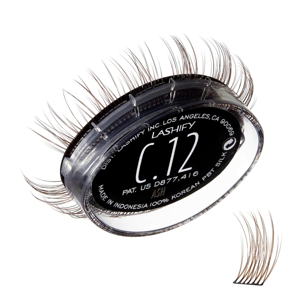Lashify Curl 12mm Gossamer Eyelash Extensions Refill, Ash Color, DIY False Lashes for a Natural Look