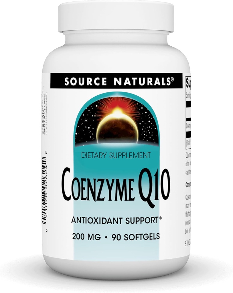Source Naturals Coenzyme Q10, Antioxidant Support*, for Heart, Brain, Immunity, & Liver Support, 200 mg - 90 Softgels