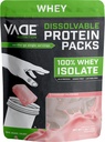 VADE Nutrition Dissolvable Protein Packs | Strawberry Milkshake Whey Isolate Protein Powder, On-The-Go, Low Carb, Low Calorie, Lactose Free, Gluten Free, Fat Free, Sugar Free, Lean, 30 Servings
