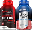 Korean Red Panax Ginseng 1500mg - High Potency Ginseng for Energy, Performance & Immune Support for Men & Women - Keto Gummies with MCT + Collagen | Sugar Free | Anti Aging, Hair Growth & Strong Nails