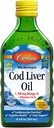 Carlson - Cod Liver Oil, 1100 mg Omega-3s, Liquid Fish Oil Supplement, Wild-Caught Norwegian Arctic, Sustainably Sourced Nordic Liquid, Lemon, 250 ml