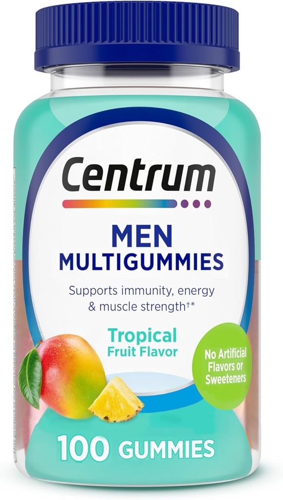 Centrum Men's Multivitamin Gummies, Immune, Energy, Healthy Appearance Support, 100 Count, 50 Day Supply